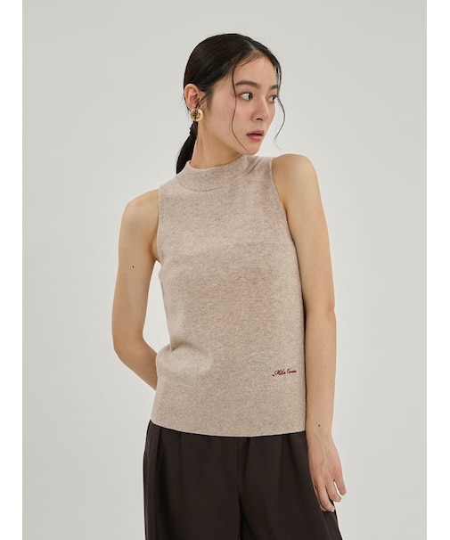 wool100％アメスリタンクニットトップス