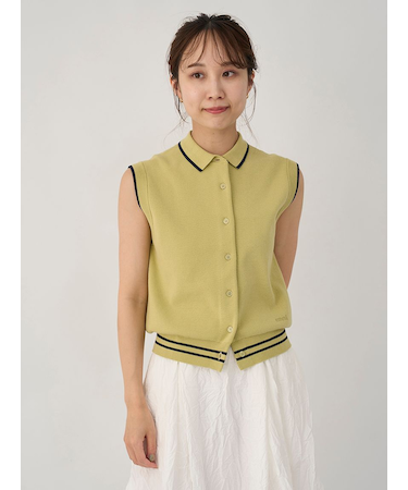 襟付きニットベスト