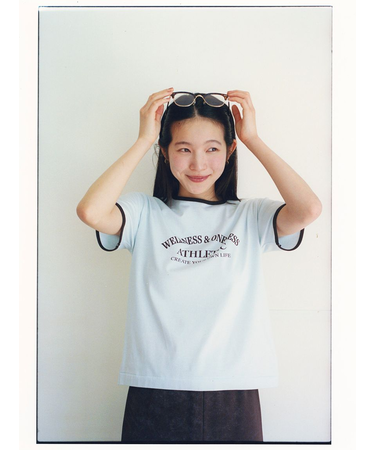 グラフィックリンガーTシャツ