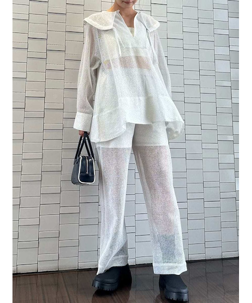 ラメメッシュパンツ