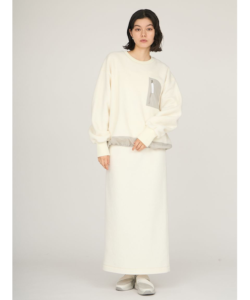 フリースプルオーバー×スカートセット