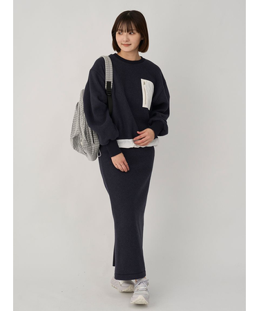 フリースプルオーバー×スカートセット