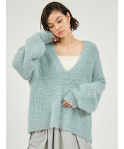 フェザーラメニットプルオーバー