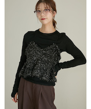 フェザーラメニットビスチェ