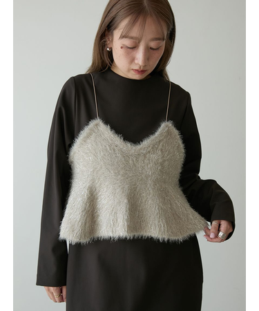 フェザーラメニットビスチェ