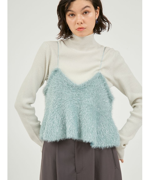 フェザーラメニットビスチェ