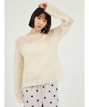 ルーズモヘアニットトップス