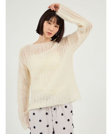 ルーズモヘアニットトップス