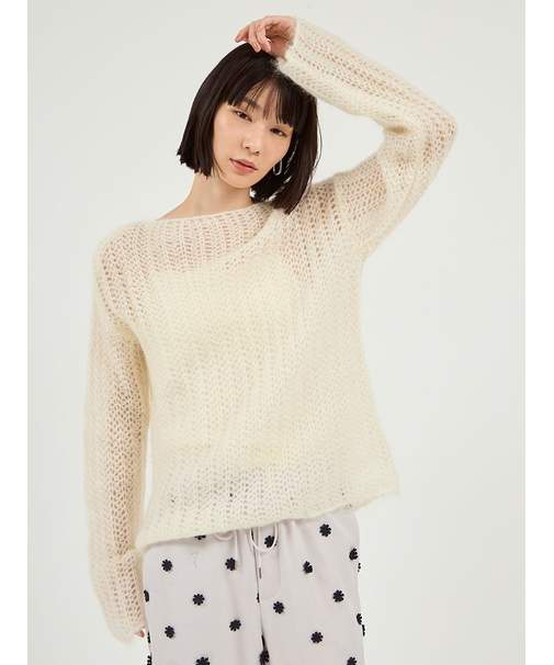 ルーズモヘアニットトップス