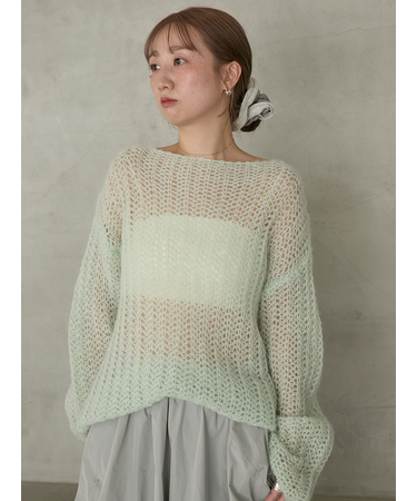 ルーズモヘアニットトップス