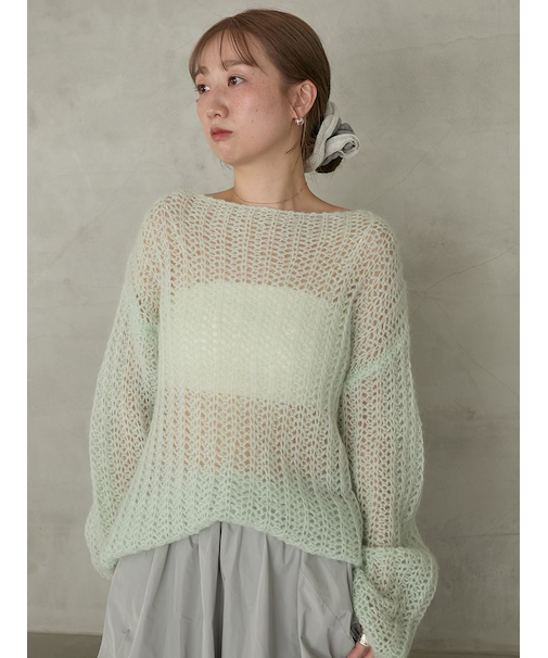 ルーズモヘアニットトップス