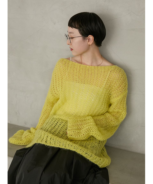 ルーズモヘアニットトップス