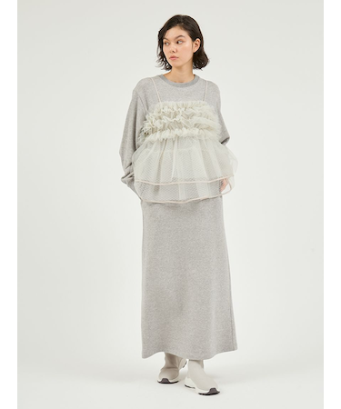【セットアイテム】チュールビスチェ×裏毛ワンピースセット