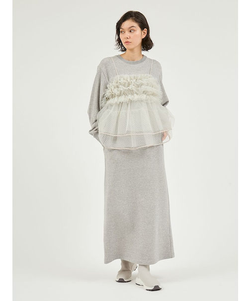 【セットアイテム】チュールビスチェ×裏毛ワンピースセット