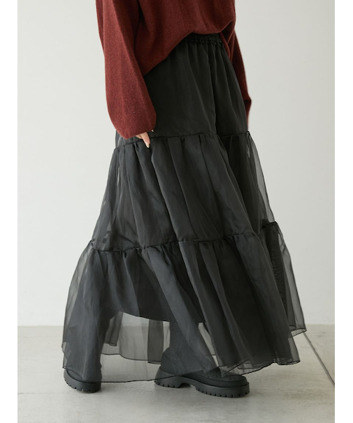 チュールボリュームシアースカート