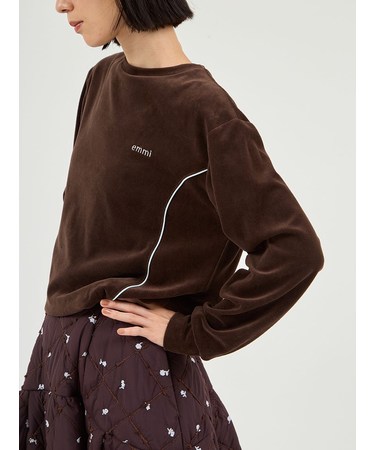 パイピングデザインベロアトップス