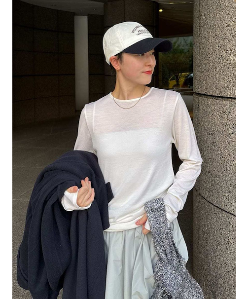 Mt.Breath WoolRクルーネックトップス