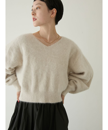 フォックスカシミヤ2wayニットトップス