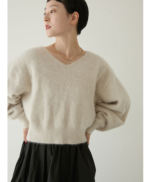 フォックスカシミヤ2wayニットトップス