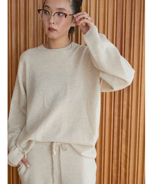 【セットアップ対応】ラムウールオーバーニットトップス