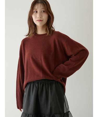 【セットアップ対応】ラムウールオーバーニットトップス