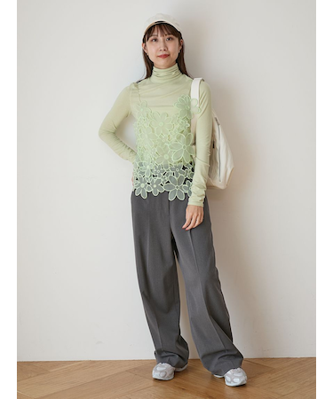 【セットアップ対応】ワイドレッグタックパンツ