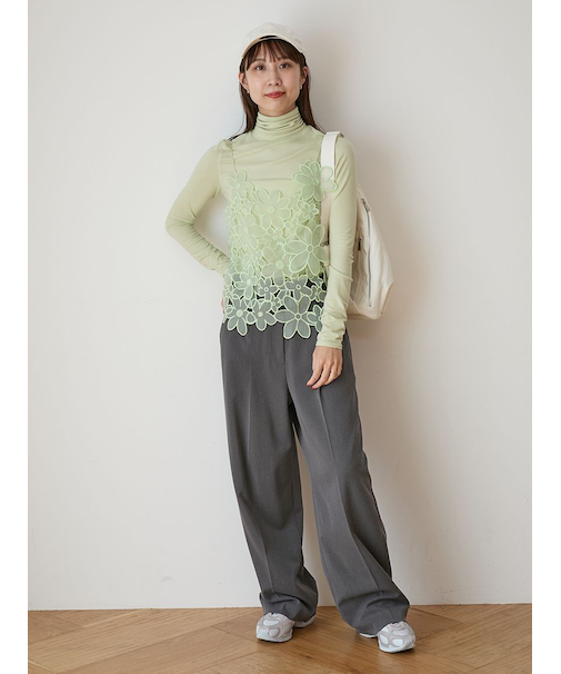 【セットアップ対応】ワイドレッグタックパンツ