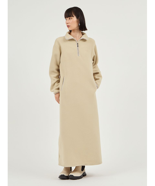 【セットアイテム】eco ストール付きフリースワンピース