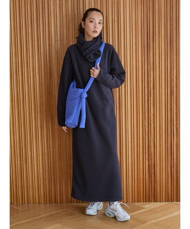 【セットアイテム】eco ストール付きフリースワンピース