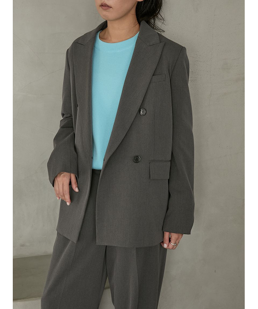 【セットアップ対応】ダブルブレストテーラードジャケット