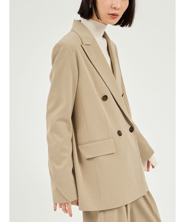 【セットアップ対応】ダブルブレストテーラードジャケット