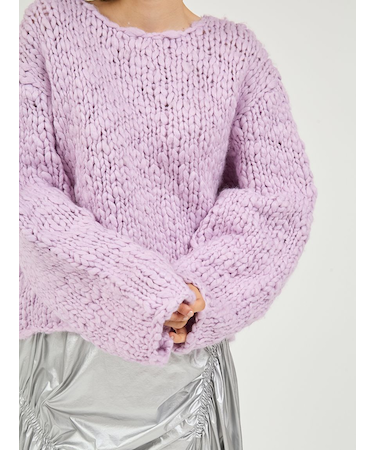 ウール混ハンドニットプルオーバー