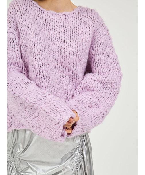 ウール混ハンドニットプルオーバー