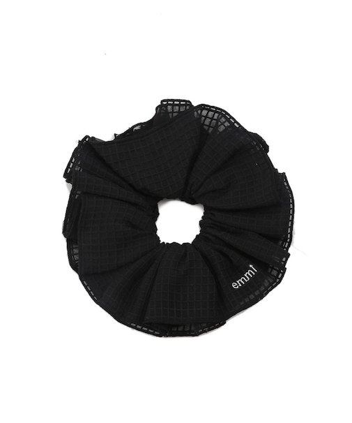 チェックオーガンジーシュシュ