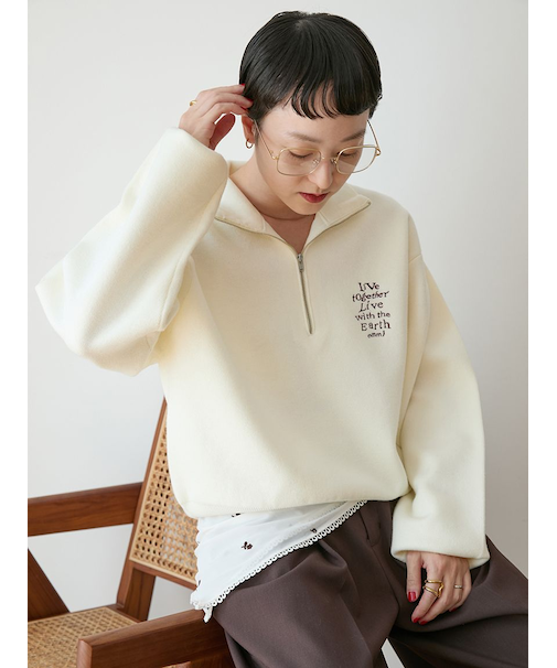 【Global warming】ハーフジップニットトップス