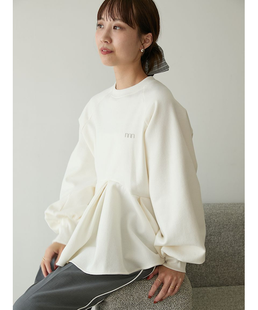 ペプラムラメ裏毛プルオーバー