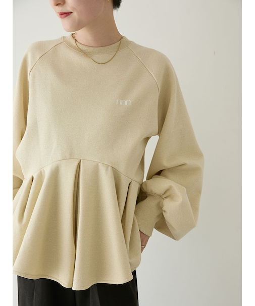 ペプラムラメ裏毛プルオーバー