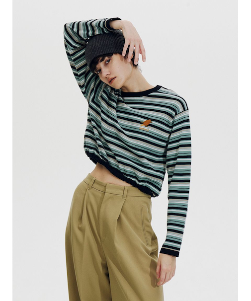 【Global warming】ボーダーニットトップス