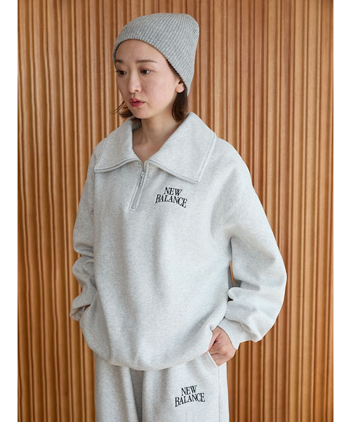 New Balance for emmi】Track side フリースハーフジップ｜エミの通販