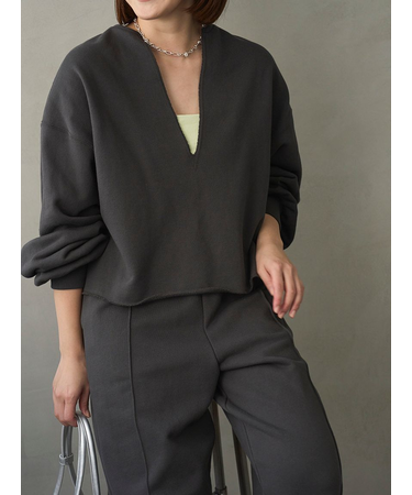 Vネックスウェットプルオーバー【セットアップ対応】