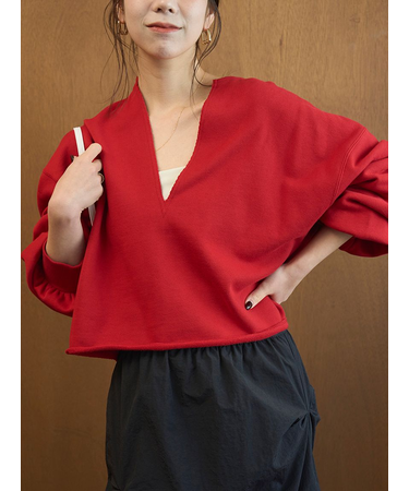 Vネックスウェットプルオーバー【セットアップ対応】