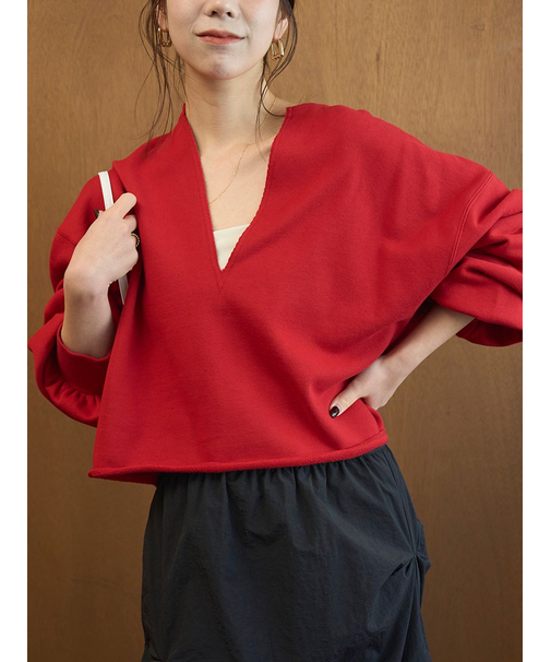 Vネックスウェットプルオーバー【セットアップ対応】