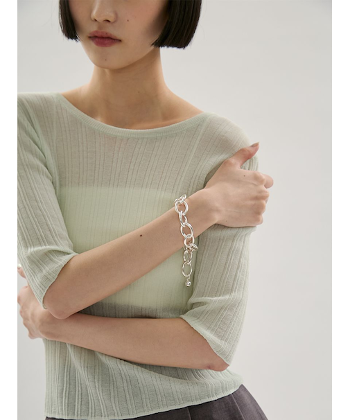 オーバルデザインチェーンブレスレット