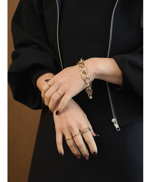 オーバルデザインチェーンブレスレット