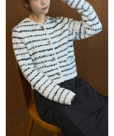 ツイードライクニットジャケット