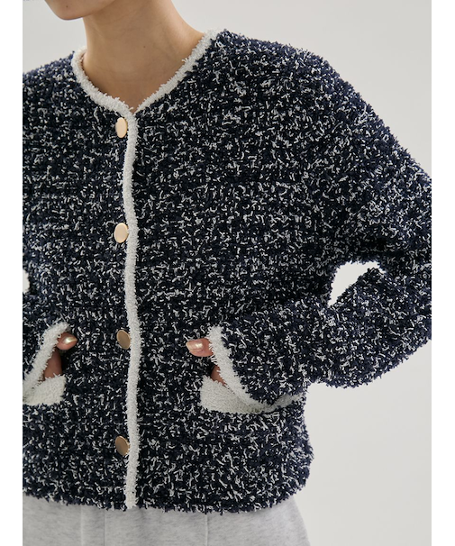 ツイードライクニットジャケット