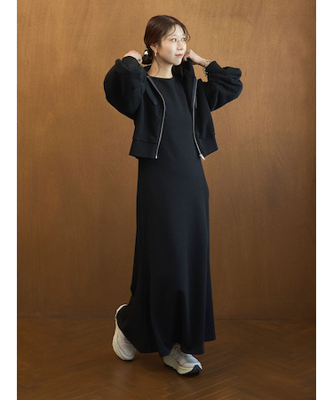 裏毛フーディー×ワンピースセット