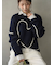 【HEART】 【ONLINE限定カラーあり】ハートエンブロイダリーニット
