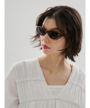 オーバルキャットアイフレームサングラス