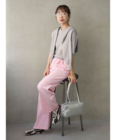 emmiロゴゴムジャガードイージーパンツ